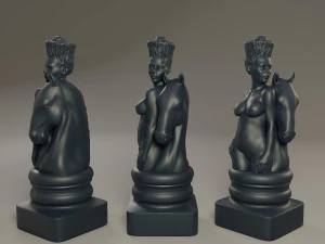 cavaliere femminile di scacchi neri Modello di stampa 3D