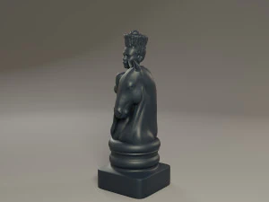 black chess female knight 3D Print Model