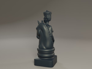 black chess female knight 3Dプリントモデル