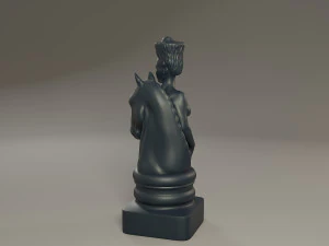 black chess female knight 3D Print Model