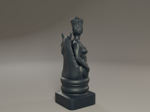 black chess female knight 3Dプリントモデル