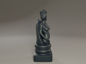 black chess female knight 3Dプリントモデル