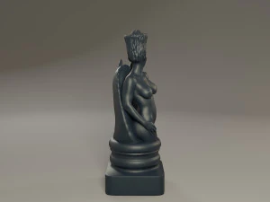 black chess female knight 3D Print Model