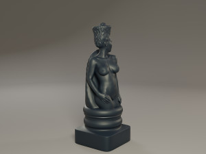 black chess female knight 3Dプリントモデル