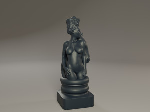 black chess female knight 3Dプリントモデル