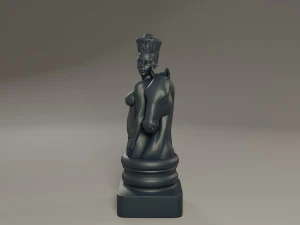 black chess female knight 3D Print Model