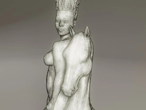 black chess female knight 3D Print Model