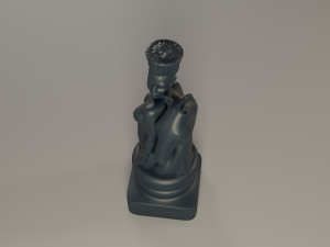 black chess female knight 3Dプリントモデル