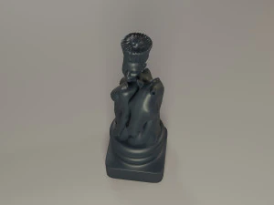 black chess female knight 3D Print Model