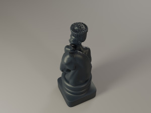 black chess female knight 3Dプリントモデル
