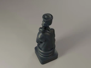 black chess female knight 3D Print Model
