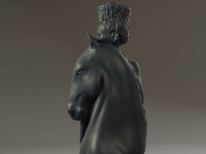 black chess female knight 3Dプリントモデル