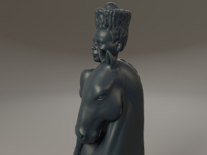 black chess female knight 3Dプリントモデル