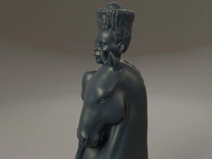 black chess female knight 3D Print Model