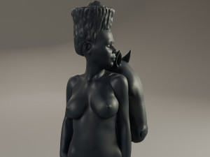 black chess female knight 3Dプリントモデル