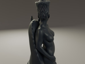 black chess female knight 3Dプリントモデル