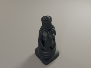 black chess female knight 3Dプリントモデル