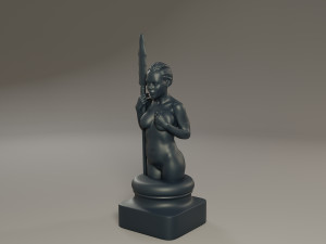 black chess female pawn 3D 打印模型