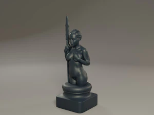 black chess female pawn 3D Print Model