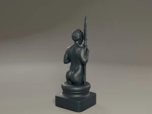 black chess female pawn 3D Print Model