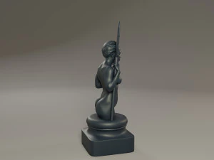 black chess female pawn 3D Print Model