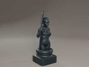 black chess female pawn 3D 打印模型
