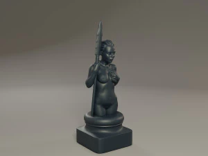 black chess female pawn 3D Print Model