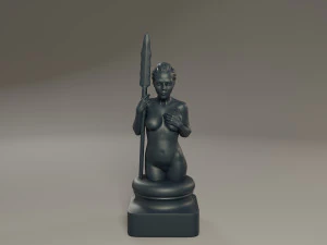 black chess female pawn 3D Print Model