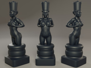 black chess female queen 3D Print Model