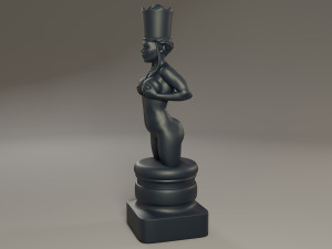 black chess female queen 3D Baskı Modeli