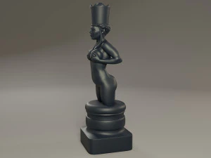 rainha feminina de xadrez preto Modelo de Impressão 3D