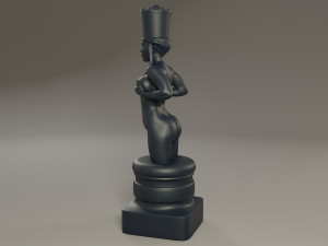 black chess female queen 3D Baskı Modeli