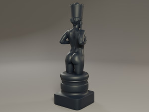 black chess female queen 3D Baskı Modeli