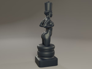 black chess female queen 3D Baskı Modeli