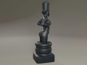 rainha feminina de xadrez preto Modelo de Impressão 3D