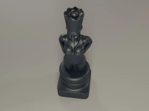 rainha feminina de xadrez preto Modelo de Impressão 3D