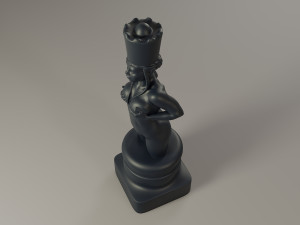 black chess female queen 3D Baskı Modeli