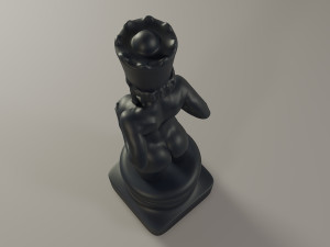 black chess female queen 3D Baskı Modeli