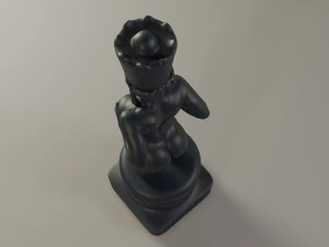 rainha feminina de xadrez preto Modelo de Impressão 3D