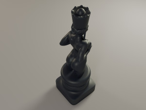 black chess female queen 3D Baskı Modeli