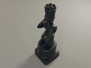 rainha feminina de xadrez preto Modelo de Impressão 3D