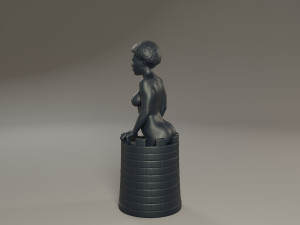 black chess female rook 3D Baskı Modeli