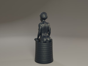 black chess female rook 3D Baskı Modeli