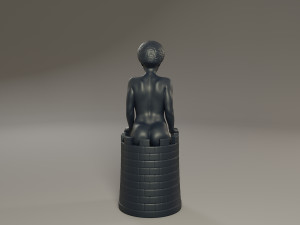 black chess female rook 3D Baskı Modeli
