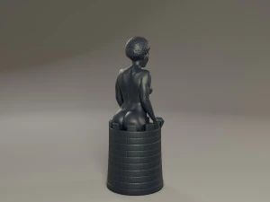 black chess female rook 3D Print Model