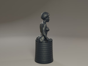 black chess female rook 3D Baskı Modeli