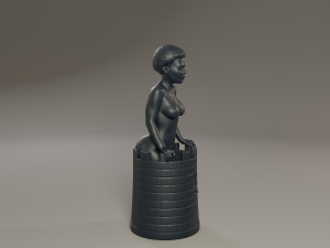 black chess female rook 3D Baskı Modeli