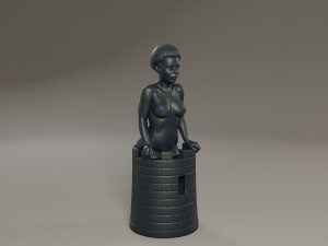 black chess female rook 3D Baskı Modeli
