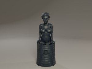 black chess female rook 3D Baskı Modeli