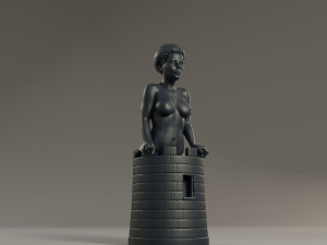 black chess female rook 3D Baskı Modeli